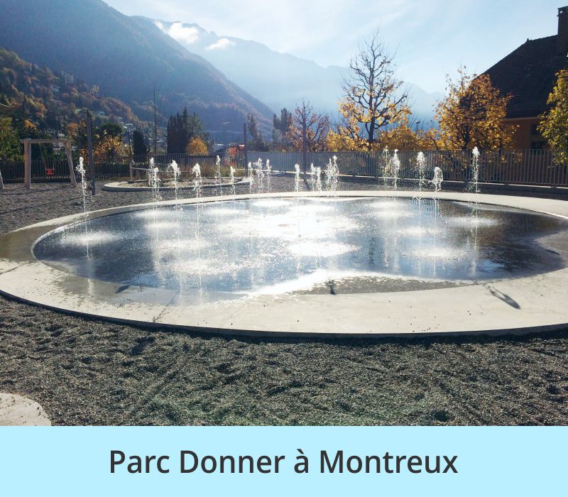 Réalisation de fontaine sèche, Parc Donner Montreux